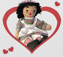 Load image into Gallery viewer, Pre Made Raggedy Ann or Raggedy Andy Dolls 20", 25", or 36" in Ebony or Ivory