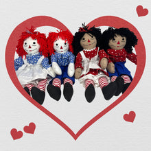 Load image into Gallery viewer, Custom 20" Raggedy Ann or Raggedy Andy Doll in Ebony or Ivory