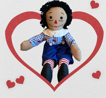Load image into Gallery viewer, Pre Made Raggedy Ann or Raggedy Andy Dolls 20", 25", or 36" in Ebony or Ivory