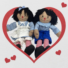 Load image into Gallery viewer, Pre Made Raggedy Ann or Raggedy Andy Dolls 20", 25", or 36" in Ebony or Ivory