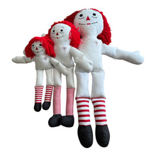 Load image into Gallery viewer, Pre Made Raggedy Ann or Raggedy Andy Dolls 20", 25", or 36" in Ebony or Ivory