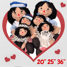 Load image into Gallery viewer, Custom 25" Raggedy Ann or Raggedy Andy Doll in Ebony or Ivory