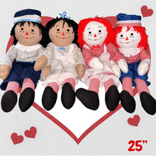 Load image into Gallery viewer, Custom 25" Raggedy Ann or Raggedy Andy Doll in Ebony or Ivory