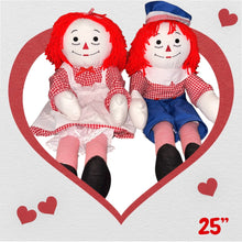 Load image into Gallery viewer, Custom 25" Raggedy Ann or Raggedy Andy Doll in Ebony or Ivory