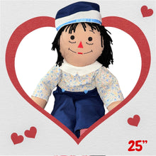 Load image into Gallery viewer, Custom 25" Raggedy Ann or Raggedy Andy Doll in Ebony or Ivory