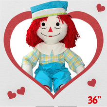Load image into Gallery viewer, Pre Made Raggedy Ann or Raggedy Andy Dolls 20", 25", or 36" in Ebony or Ivory