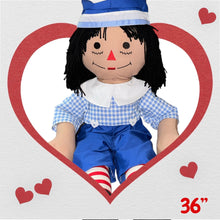 Load image into Gallery viewer, Pre Made Raggedy Ann or Raggedy Andy Dolls 20", 25", or 36" in Ebony or Ivory