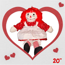 Load image into Gallery viewer, Pre Made Raggedy Ann or Raggedy Andy Dolls 20", 25", or 36" in Ebony or Ivory