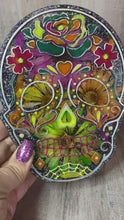 Load and play video in Gallery viewer, Muertos Skull Jewelry Box, Sugar Skull Box - Custom Order