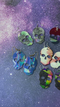 Load and play video in Gallery viewer, Holographic Skull Earrings Custom Order