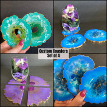 Load image into Gallery viewer, Large Handled Trays with Coaster Set Custom Order