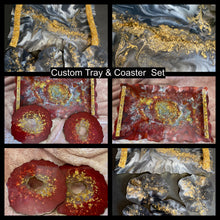 Load image into Gallery viewer, Large Handled Trays with Coaster Set Custom Order