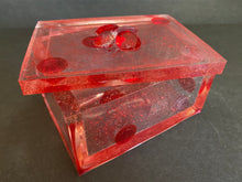 Load image into Gallery viewer, Jewelry Trinket Box Large Clear with Clear And Red Gems