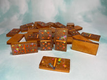 Load image into Gallery viewer, Dominos Double Six Set 420 Orange glitter w/Rhinestones