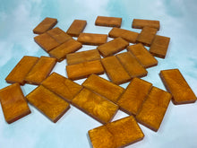 Load image into Gallery viewer, Dominos Double Six Set 420 Orange glitter w/Rhinestones