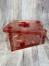 Load image into Gallery viewer, Jewelry Trinket Box Large Clear with Clear And Red Gems