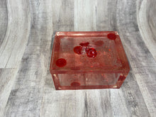 Load image into Gallery viewer, Jewelry Trinket Box Large Clear with Clear And Red Gems