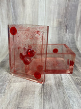 Load image into Gallery viewer, Jewelry Trinket Box Large Clear with Clear And Red Gems