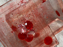 Load image into Gallery viewer, Jewelry Trinket Box Large Clear with Clear And Red Gems
