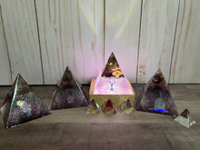 Load image into Gallery viewer, Chakra Pyramids, Triangle, Paperweight, Art