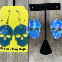Load image into Gallery viewer, Holographic Skull Earrings