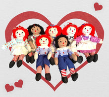 Load image into Gallery viewer, Raggedy Ann or Raggedy Andy Doll in Ebony or Ivory 20-25"