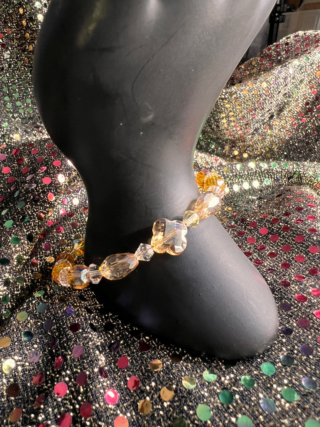 Yellow/Orange Glass beaded Bracelet