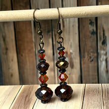 Load image into Gallery viewer, Orange Glass Beaded Earrings
