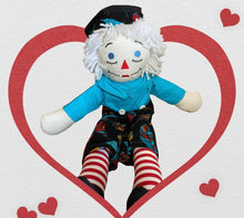 Load image into Gallery viewer, Custom 25&quot; Raggedy Ann or Raggedy Andy Doll in Ebony or Ivory
