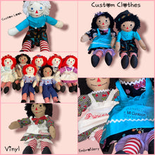 Load image into Gallery viewer, Pre Made 20&quot; Raggedy Ann or Raggedy Andy Doll in Ebony or Ivory
