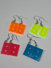 Load image into Gallery viewer, Vintage NEON Acrylic Cassette Tape Earrings

