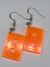 Load image into Gallery viewer, Vintage NEON Acrylic Cassette Tape Earrings
