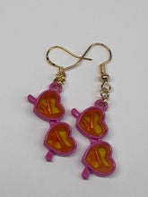 Load image into Gallery viewer, Pink Heart Sunglasses Earrings
