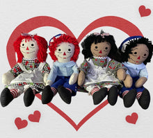 Load image into Gallery viewer, Custom 25&quot; Raggedy Ann or Raggedy Andy Doll in Ebony or Ivory
