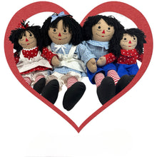 Load image into Gallery viewer, Custom 20&quot; Raggedy Ann or Raggedy Andy Doll in Ebony or Ivory
