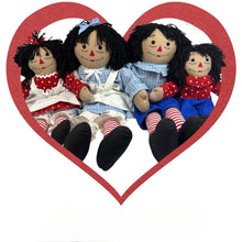 Load image into Gallery viewer, Custom 25&quot; Raggedy Ann or Raggedy Andy Doll in Ebony or Ivory
