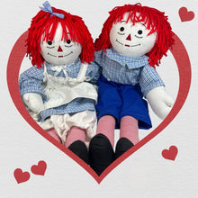 Load image into Gallery viewer, Pre Made 20&quot; Raggedy Ann or Raggedy Andy Doll in Ebony or Ivory
