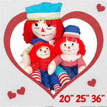 Load image into Gallery viewer, Pre Made Raggedy Ann or Raggedy Andy Dolls 20", 25", or 36" in Ebony or Ivory
