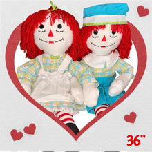 Load image into Gallery viewer, Pre Made Raggedy Ann or Raggedy Andy Dolls 20", 25", or 36" in Ebony or Ivory
