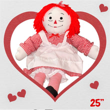 Load image into Gallery viewer, Pre Made Raggedy Ann or Raggedy Andy Dolls 20", 25", or 36" in Ebony or Ivory
