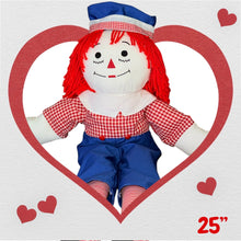 Load image into Gallery viewer, Pre Made Raggedy Ann or Raggedy Andy Dolls 20", 25", or 36" in Ebony or Ivory
