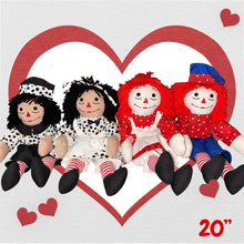 Load image into Gallery viewer, Custom 20" Raggedy Ann or Raggedy Andy Doll in Ebony or Ivory
