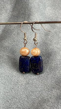 Load and play video in Gallery viewer, Lapis &amp; Fresh Water Pearl Earrings
