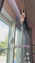 Load and play video in Gallery viewer, Sun &amp; Moon Sun Catcher / Wind Chime Roses &amp; Gold Leaf
