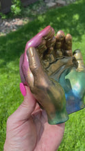 Load and play video in Gallery viewer, Rainbow Hands Shaped Dish - Memorial Dish - Trinket Dish - Jewelry Dish
