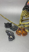 Load and play video in Gallery viewer, Bat &amp; Skull Earrings Custom
