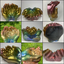 Load image into Gallery viewer, Rainbow Hands Shaped Dish - Memorial Dish - Trinket Dish - Jewelry Dish
