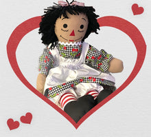 Load image into Gallery viewer, Raggedy Ann or Raggedy Andy Doll in Ebony or Ivory 20-25&quot;
