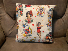 Load image into Gallery viewer, Pin Up Pillow Covers- 18&quot;X18&quot; Zippered Pillow Cover (Cover ONLY) Pink Zipper
