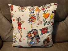 Load image into Gallery viewer, Pin Up Pillow Covers- 18&quot;X18&quot; Zippered Pillow Cover (Cover ONLY) Pink Zipper
